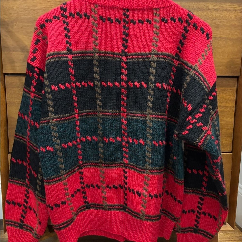 Vintage NORDSTROM POINT OF VIEW Wool Goose Cardigan Sweater cottagecore 80s M - Picture 6 of 6